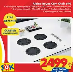 ALPİNA BEYAZ CAM OCAK 640
